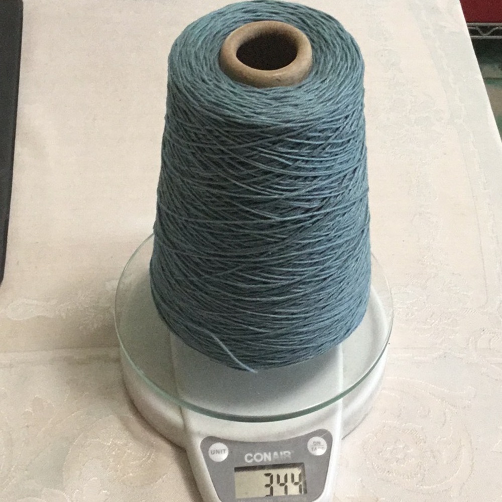 Cone of Baby Georgia mercerized cotton yarn by Crystal Palace Yarns.